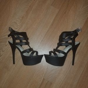 Anne Michelle black platform stilleto heels